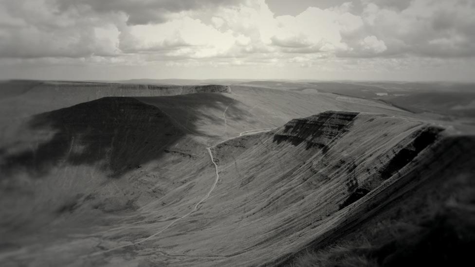 A dramatic view from the peak of Cribyn