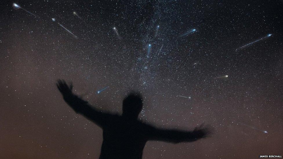 Composite image of over two hours of shooting stars. Photo: James Birchall