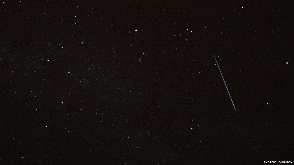 Andrew Houghton's best photo of the meteor shower seen from his garden in Newark.