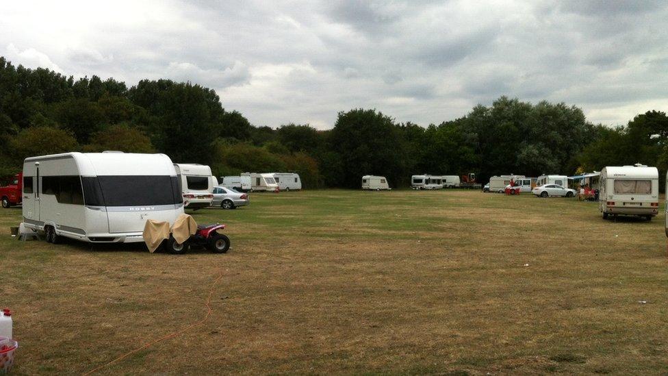 Caravans at Langer Park, Felixstowe