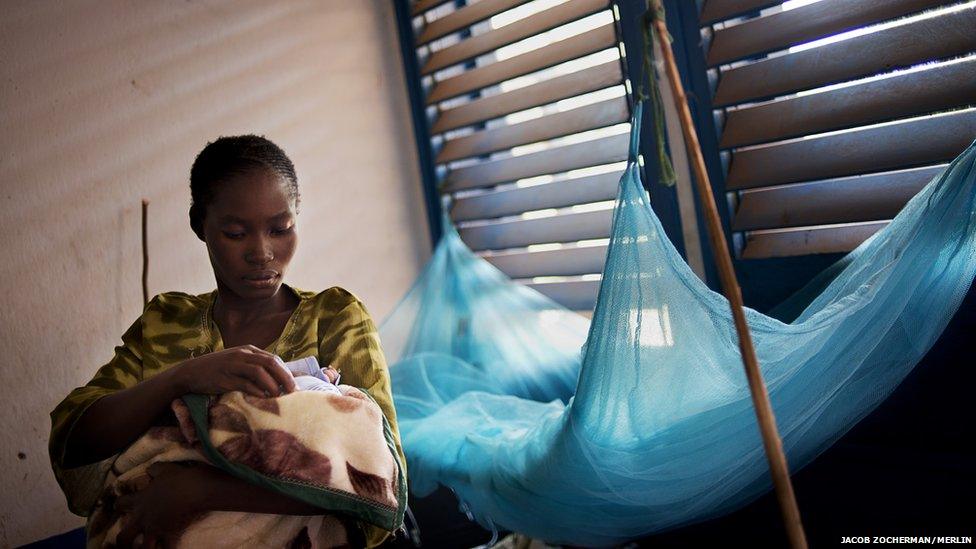 Chimene Kpakanale with her new baby at a Merlin-supported hospital in Obo, Central African Republic