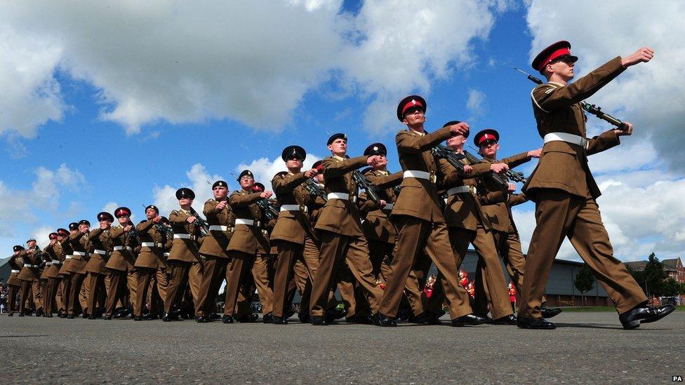 The largest military graduation parade in Europe has taken place today in Harrogate where nearly 700 junior soldiers from Cambrai, Peninsula and Burma companies marched onto the parade ground in front of their friends and relatives.