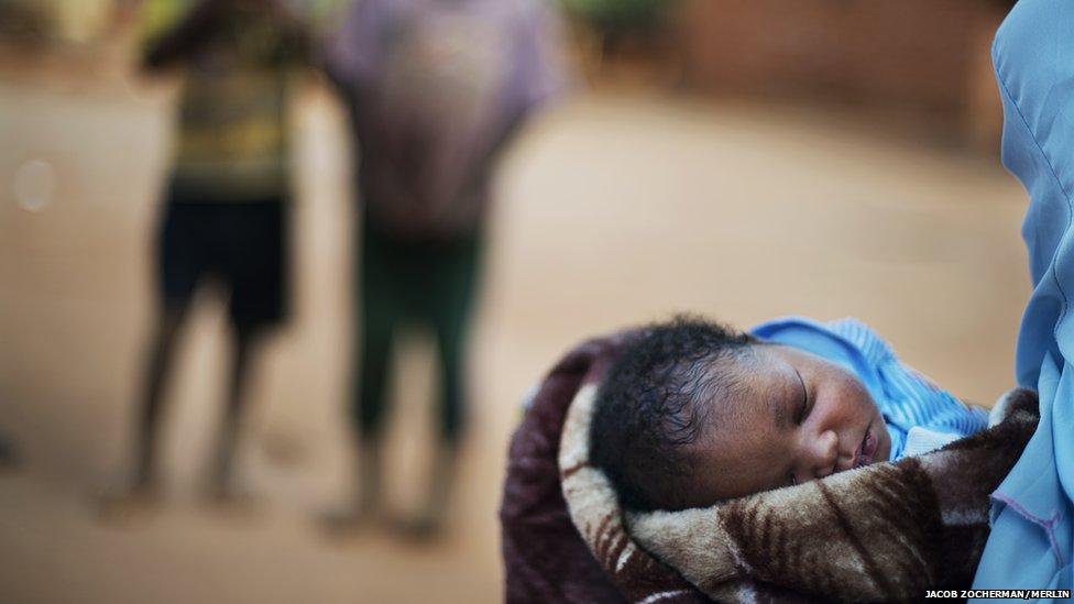 Chimene Kpakanale's new baby pictured in Obo, Central African Republic