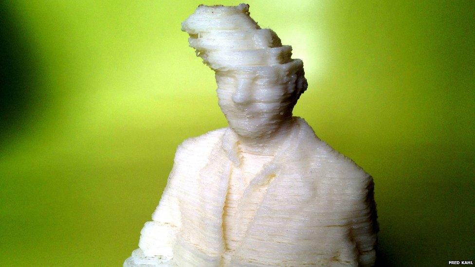 3D printed man with lopsided head