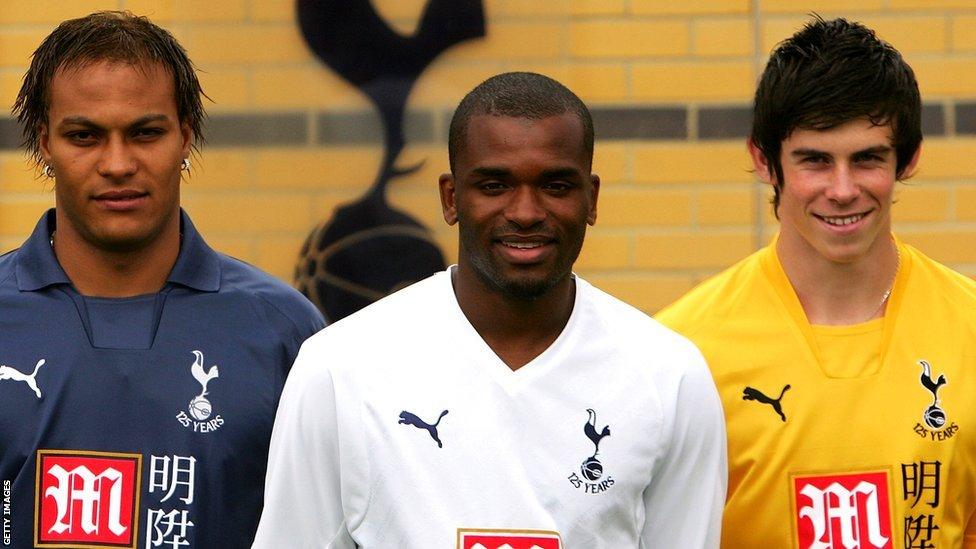 Younes Kaboul, Darren Bent and Gareth Bale