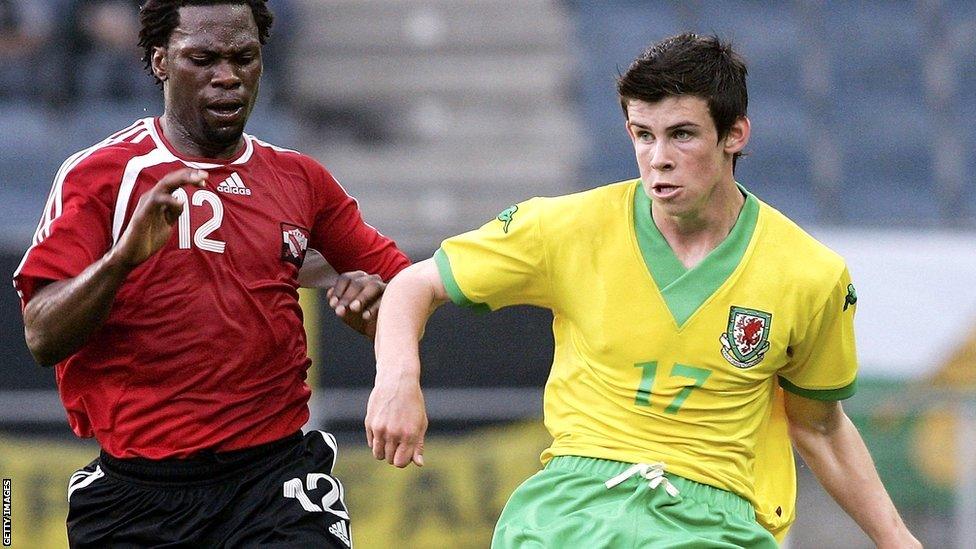 Gareth Bale playing for Wales