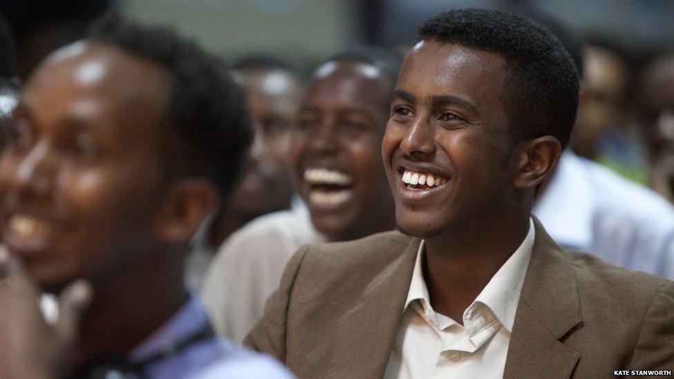 The audience during a talk by Italian Professor Georgio Banti about the evolution and modernisation of the Somali language - Hargeisa, Somaliland