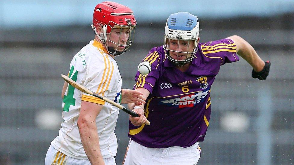 Conor McCann of Antrim in semi-final action against Wexford's Shane O'Gorman