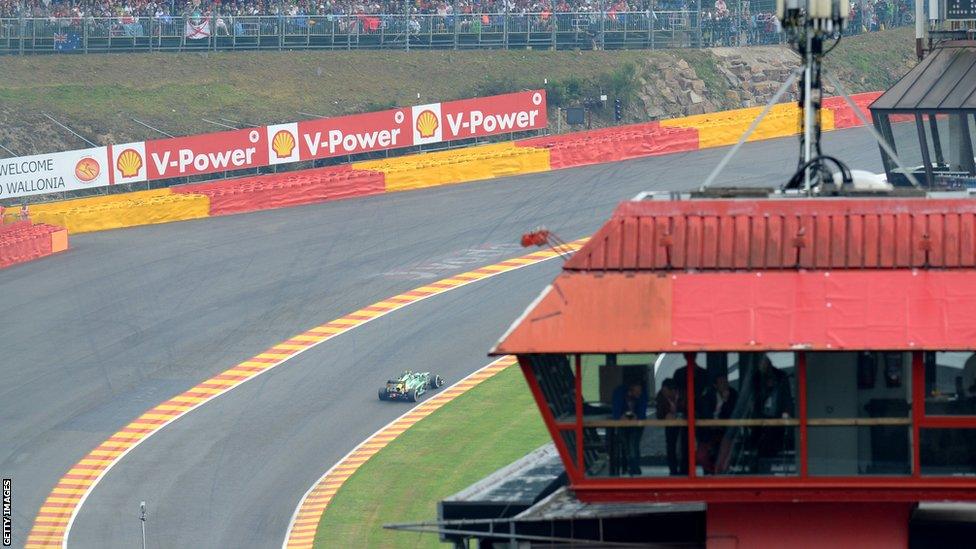 Caterham's French driver Charles Pic drives during the qualifying session