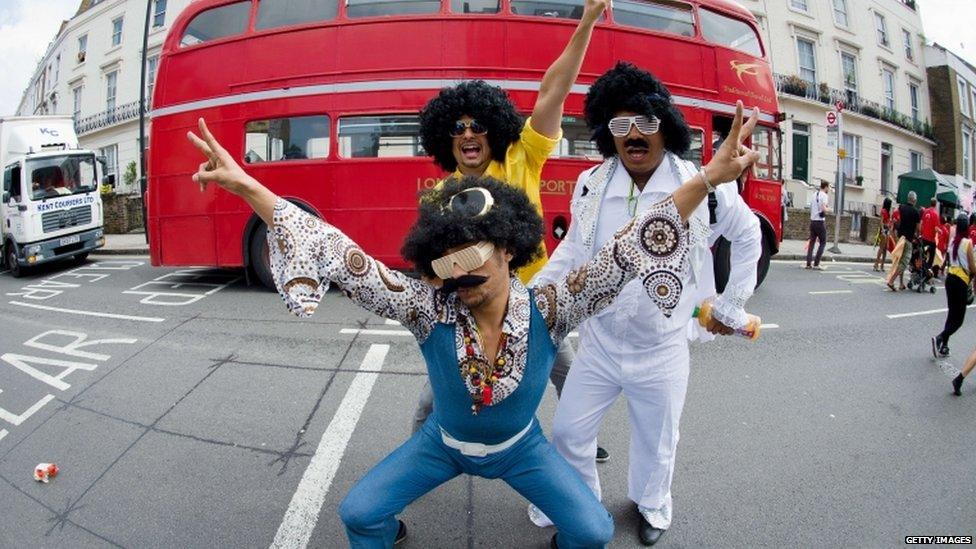 Revellers at the Notting Hill Carnival