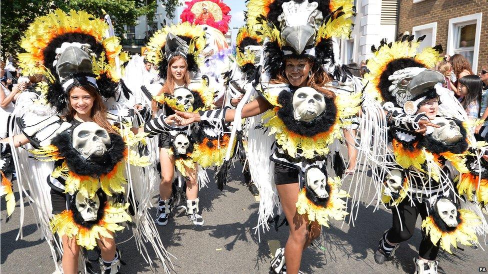 Revellers at the Notting Hill Carnival