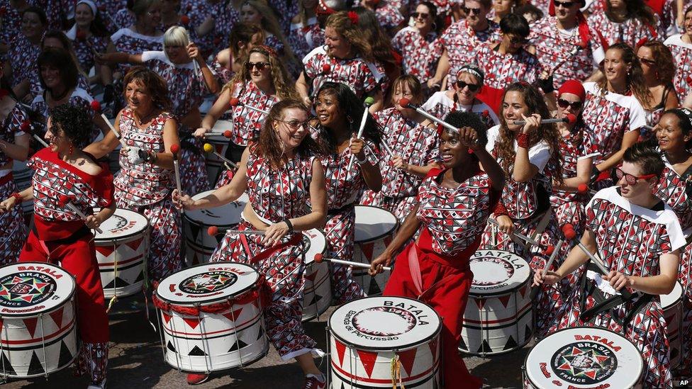 Steel drummers at the Carnival