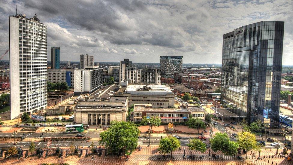 View of the city from library roof