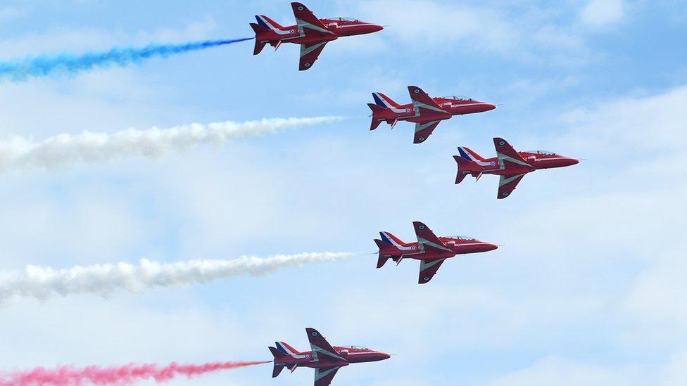 The Red Arrows at Bournemouth Air Festival 2013