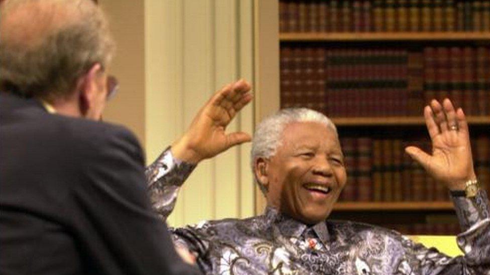 Sir David Frost interviews Nelson Mandela