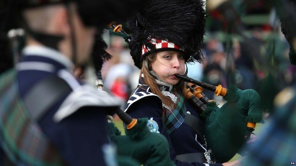 Pipe playing at the Braemar Gathering