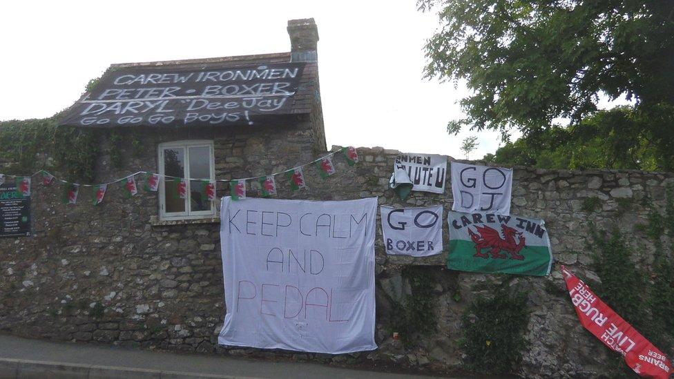 Banners supporting athletes