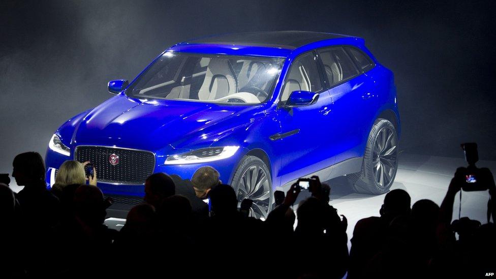 The Jaguar C-X17 is presented at the Frankfurt motor show