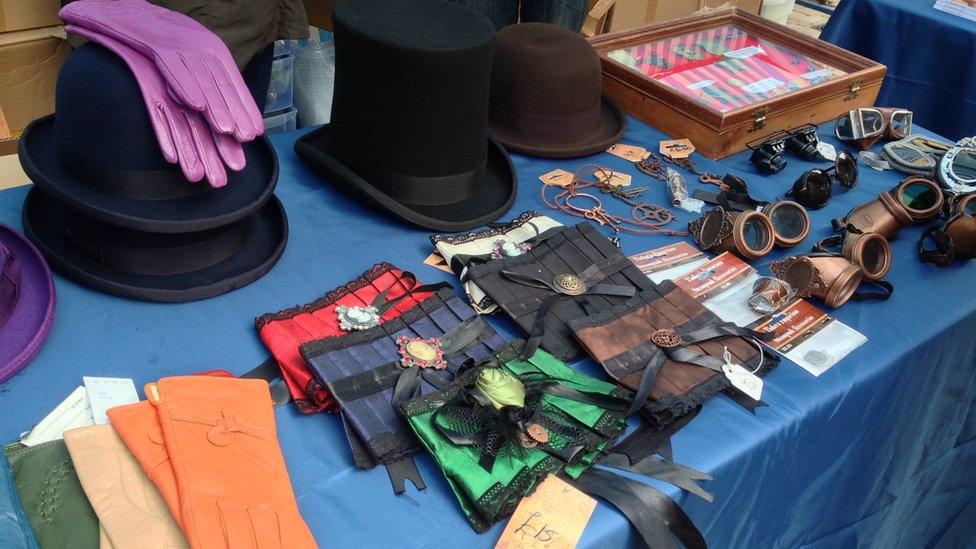 A stall with steampunk goodies