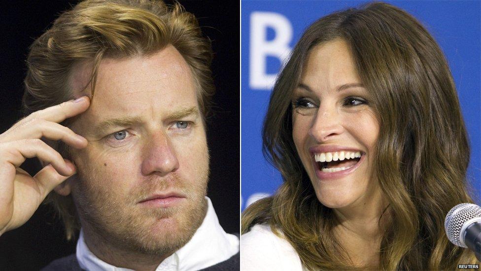 Ewan McGregor and Julia Roberts attend a news conference for the film August: Osage County