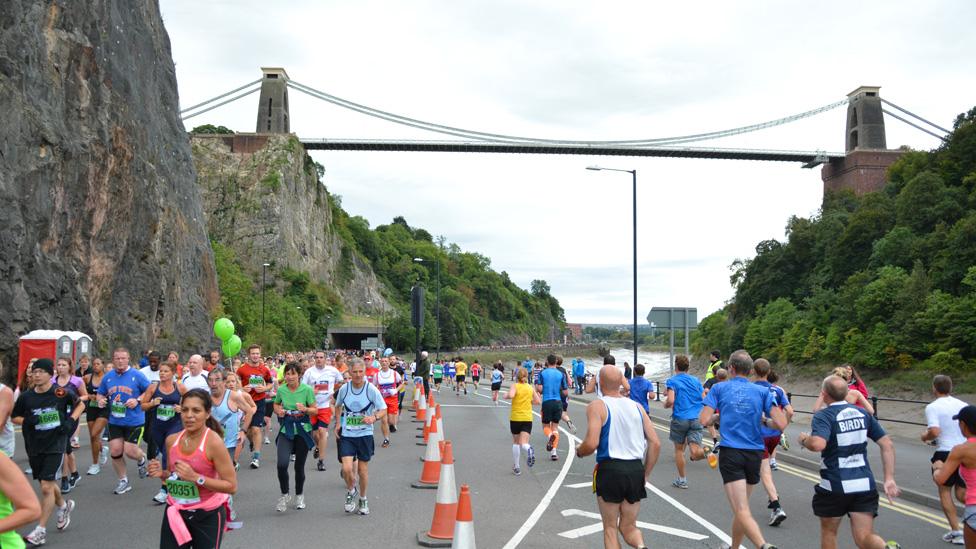 Competitors take part in Bristol Half Marathon