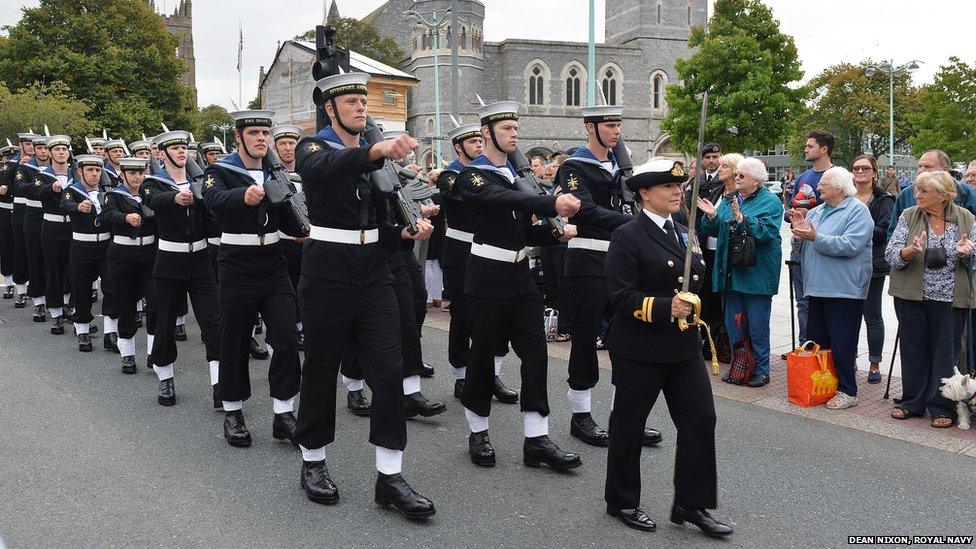 Service personnel exercising their freedom of the city