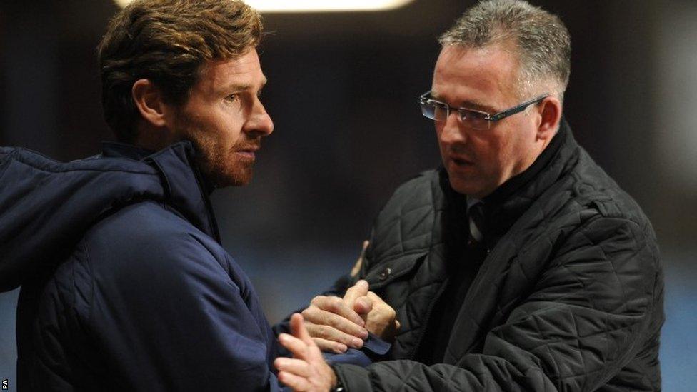 Tottenham manager Andre-Villas Boas and Aston Villa boss Paul Lambert