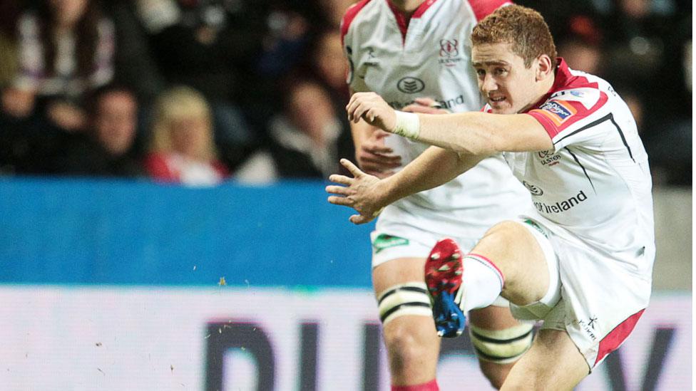 Paddy Jackson kicks a penalty for Ulster