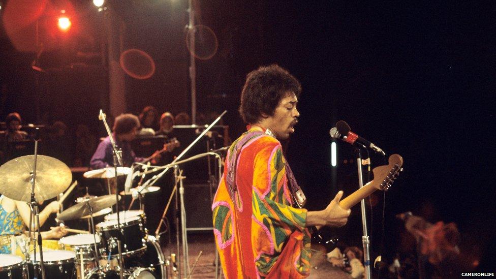 Jimi Hendrix at the Isle of Wight festival 1970