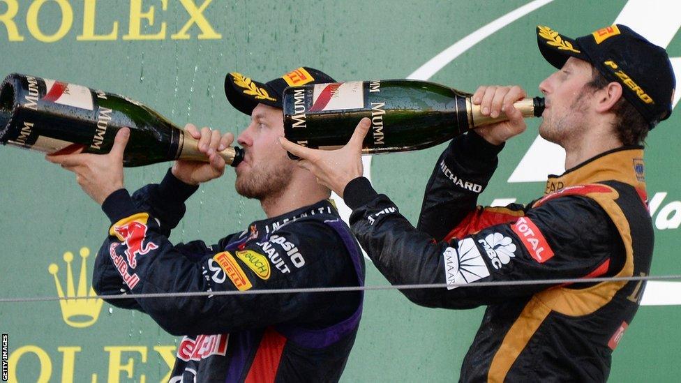 Sebastian Vettel and Romain Grosjean