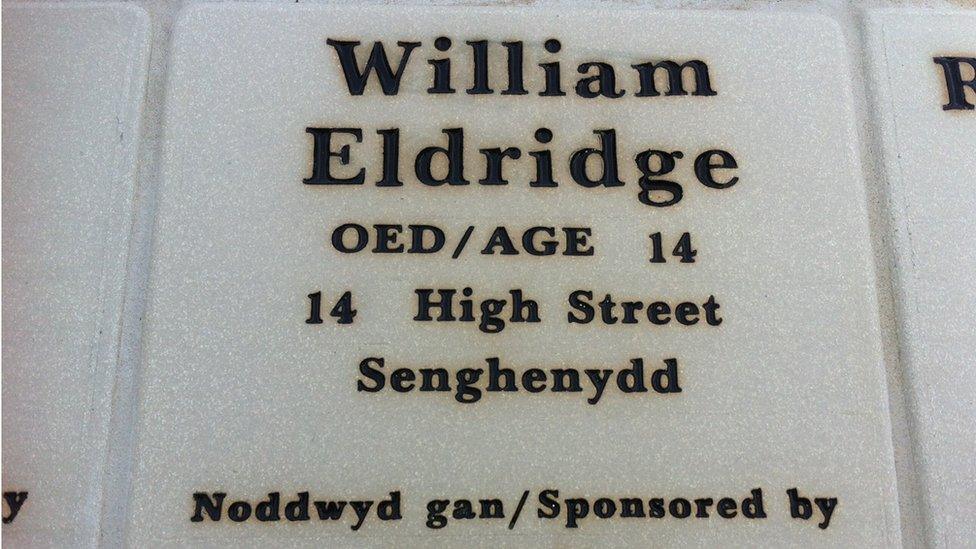 The details of those killed in the two Senghenydd disasters were inscribed on tiles, the youngest victim being 14 years old