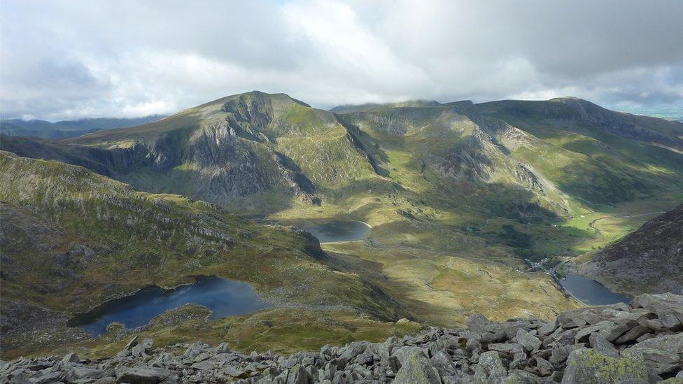 This Snowdonia panorama was taken by Robat Williams from the summit of Tryfan while on a a hike with a friend.