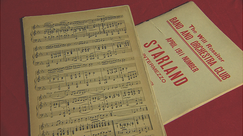 Mr Hartley's sheet music was found in the bag