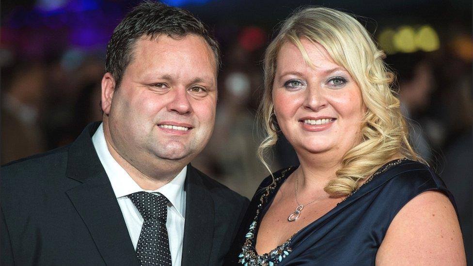 Paul Potts and his wife Julie-Ann Potts attend the European premiere of One Chance