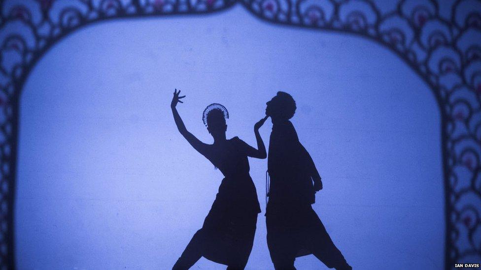 Shadow theatre at Diwali switch-on in Leicester