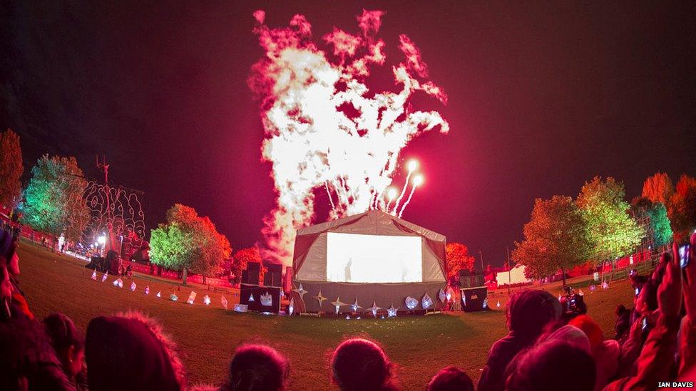 Fireworks at Leicester's Diwali celebrations