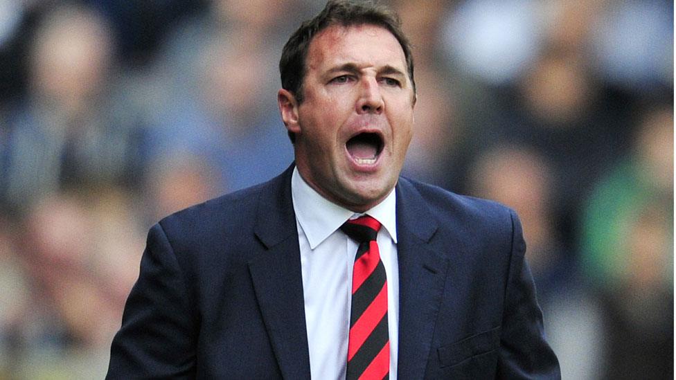 Malky Mackay shouts instructions to his players from the touchline