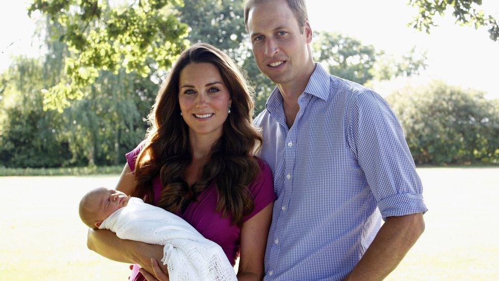 The Duke and Duchess of Cambridge with Prince George