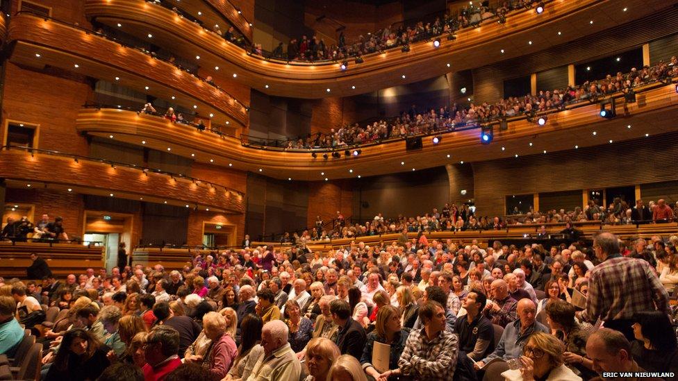 Crowds at the Wales Millennium Centre