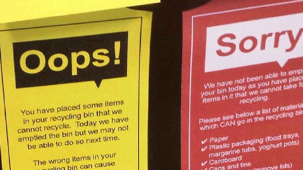 Recycling bin tags