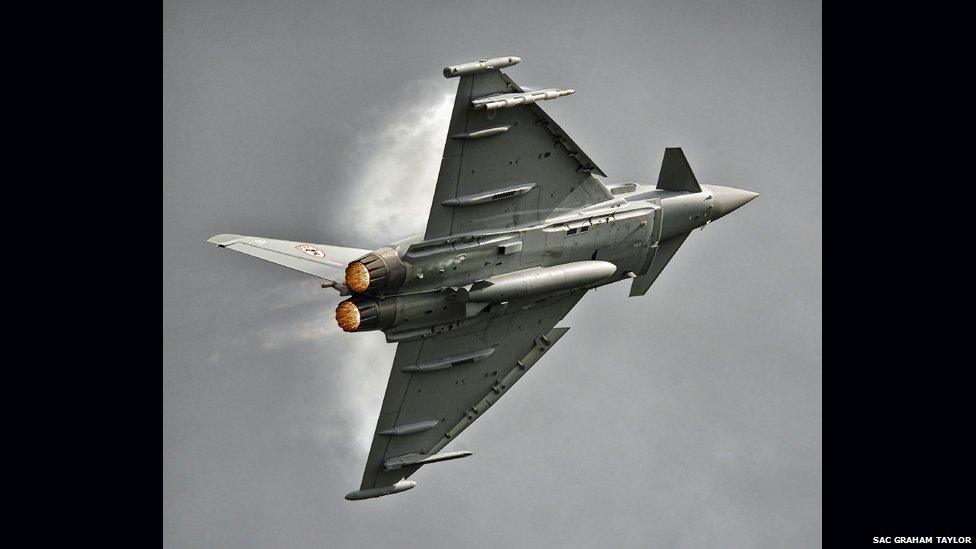 Typhoon in flight