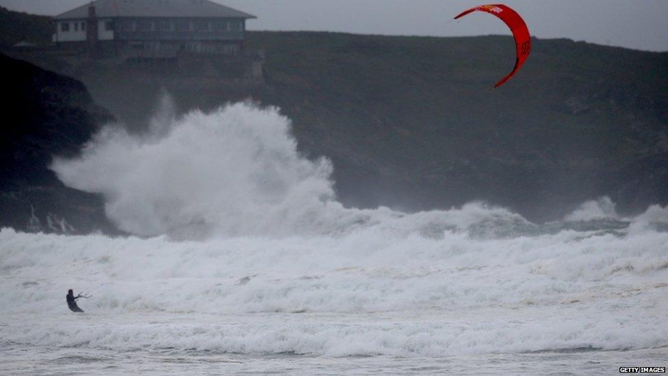 Kite surfer at Newquay