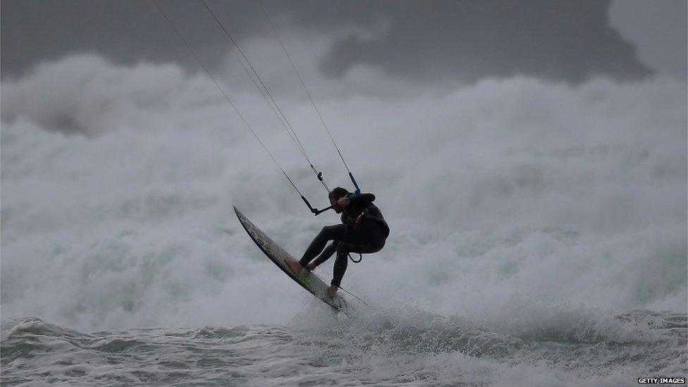 Kite surfer at Newquay