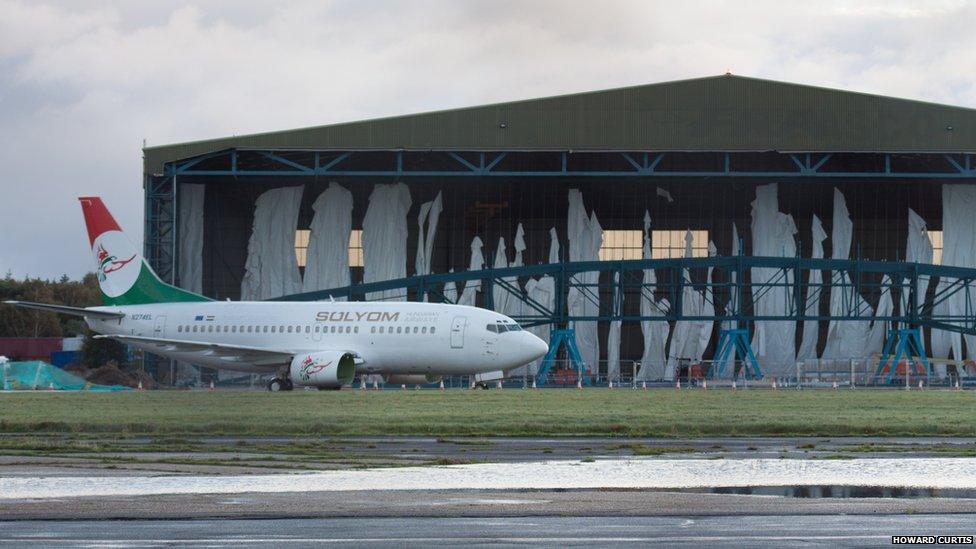 Here is a photo taken this morning at Bournemouth Airport. The hangar