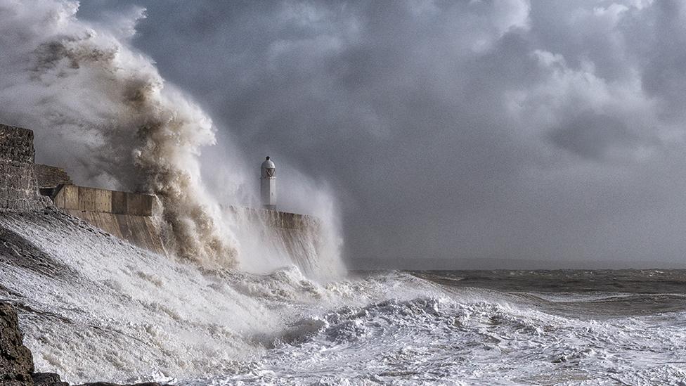 Matthew Jones from Tredegar took this photo of the lighthouse at Porthcawl while waiting for the severe storm St Jude to reach the UK.