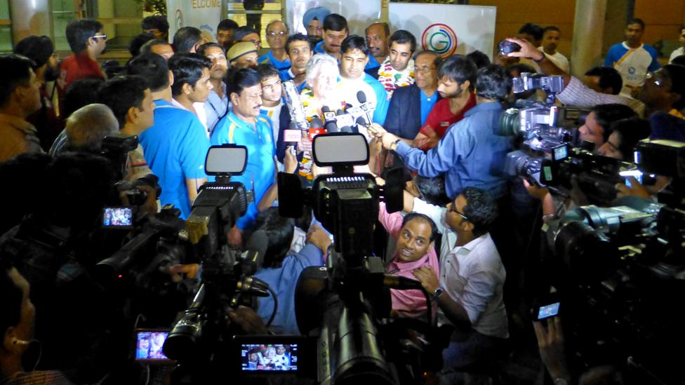 The Queen's Baton Relay arrives in amid a media scrum India