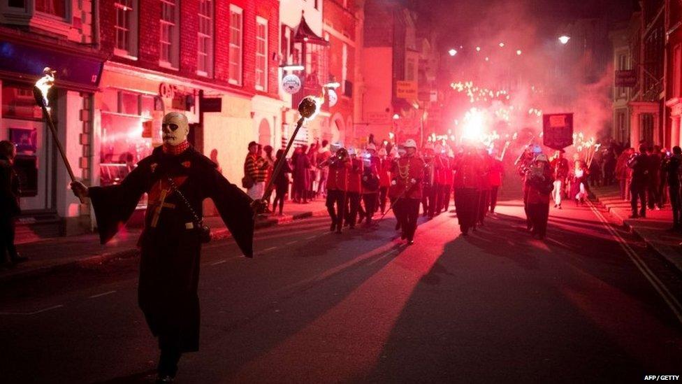 Lewes bonfire parade