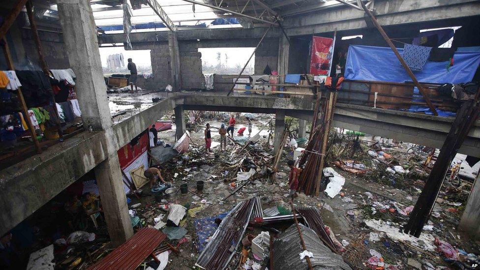 Building destroyed by typhoon. 10 Nov 2013