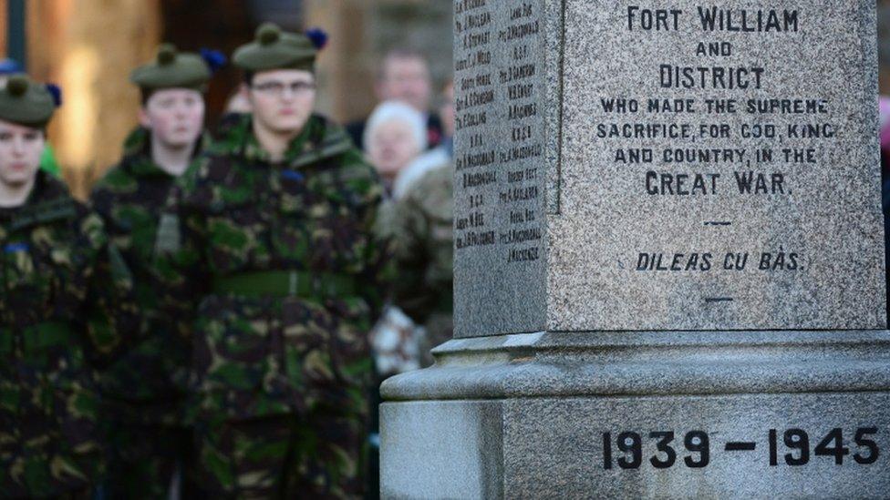 Members of Scotland's armed forces and veterans gathered to pay respect at Fort William