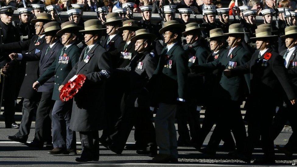 Ghurkas at the Cenotaph